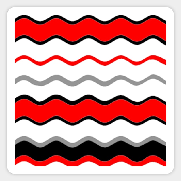 red black white silver grey wavy striped pattern Sticker by katerina-ez